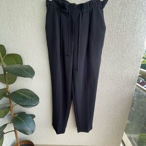 Wilfred Black Drawstring Tapered High Rise long Dress Pants
